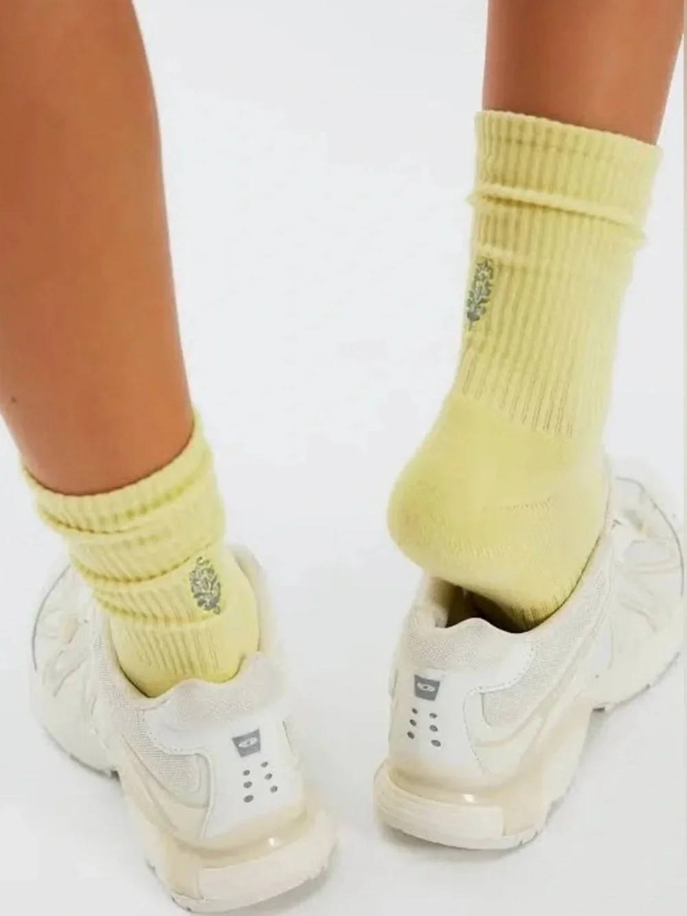 NWT FREE PEOPLE MOVEMENT Bringing Buti Back Tube Socks | Yellow/Grey MSRP $18